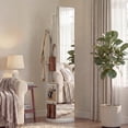 thumbnail image 3 of Costway Full Length Mirror Coat Rack Solid Wood Standing Mirror w/Clothes Hanger, 3 of 8