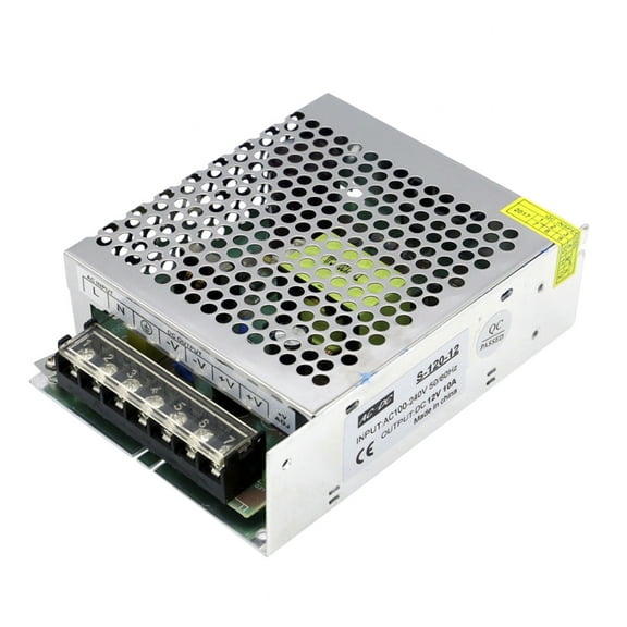 AC 100-240V to DC 12V 10A 120W Regulated Switching Power Adapter - Voltage Transformer for Strips Light, Camera, Computer Project, Radio