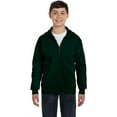 thumbnail image 2 of Hanes Boys' Big Eco Smart Zip Hoodie, Deep Forest, MEDIUM, 2 of 4