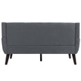 thumbnail image 5 of Uixe Cotton/ Linen Look Fabric Modern Accent Chair Armchair Sets Grey(Chair&Sofa Set) Chair&Sofa Set 3-Piece Polyester, 5 of 5