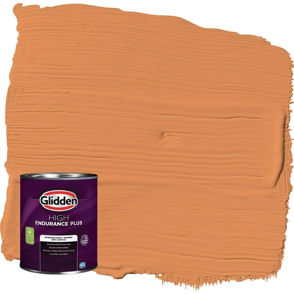 Glidden HEP Carrot Cake / Orange Semi-Gloss Interior Paint with Primer, 1 Quart