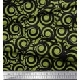thumbnail image 2 of Soimoi Green Poly Georgette Fabric Scroll Abstract Decor Fabric Printed Yard 52 Inch Wide, 2 of 3