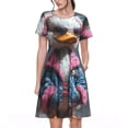 thumbnail image 1 of Balery Lady Duck Vestidos sueltos de manga corta para mujer, vestidos de verano 2025, vestidos casuales de corte A con vuelo., 1 of 6