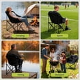thumbnail image 3 of ABORON Heated Camping Chairs for Adults, Oversized Padded Folding Chair with Adjustable Heating, Portable Heated Lawn Chair for Outdoor, Camping Black, 3 of 6