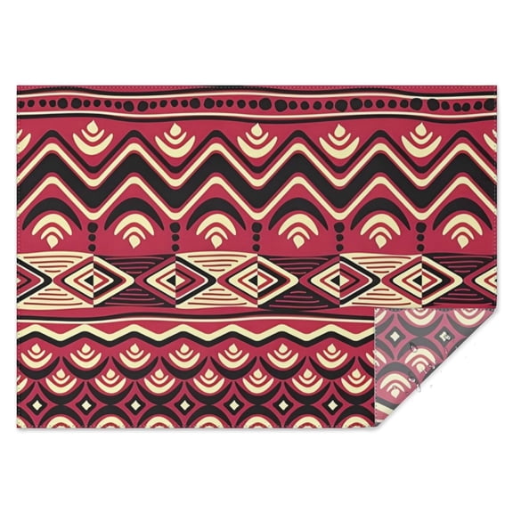 Red Geometric Striped Pattern Rectangle Tablecloth 60"x84",Waterproof Polyester Rectangle Table Cloth, Wipeable Spillproof Polyester Tablecloth for Dining, Camping, Indoor and Outdoor