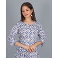 thumbnail image 3 of Aizza Trends Women's Cotton Embrodiery Work Nyara Cut Style Kurti With Pant Size M, 3 of 5