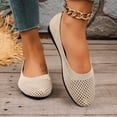 thumbnail image 2 of Wensltd Women Knitted Mesh Breathable Ballet Flats Solid Color Comfy Round Toe Shoes for Daily Casual Walking, 2 of 7