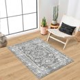 thumbnail image 2 of MeyJey Oriental Indoor Area Rug 2'x3' Non-Slip Machine Washable Vintage Distressed Floor Carpet for Living Room Bedroom Dining Kitchen Hallway, Gray, 2 of 10