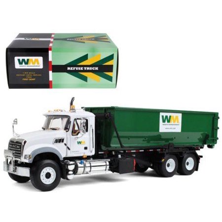 FIRST GEAR 1:34 WASTE MANAGEMENT REFUSE TRUCK - MACK GRANITE WITH TUB-STYLE ROLL-OFF CONTAINER WHITE (Best Waste Management Companies)