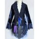 thumbnail image 2 of Chaqueta de terciopelo con botones elegantes en contraste 2024 para mujer, diseño de lazo de encaje de guipur con retazos vintage, blusas asimétricas holgadas de manga larga, 2 of 4