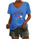 thumbnail image 1 of Camisetas de Cuello Redondo Impreso Gradiente de las Mujeres, Manga Corta Casual Top para el Uso Diario, 1 of 5