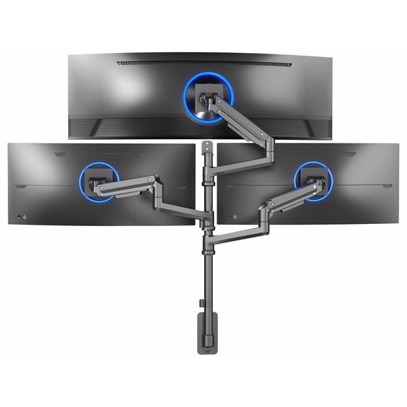 VIVO Pneumatic Triple Ultrawide Monitor Wall Mount for up to 49" Screens