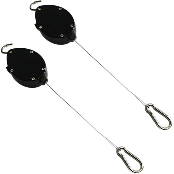2 Pcs Outdoor Plant Hangers for Hanging Baskets, Retractable Plant Hanger Pull Down, Heavy-Duty Plant Pulleys, Adjustable 63 in (160 cm) Length, Stainless Steel