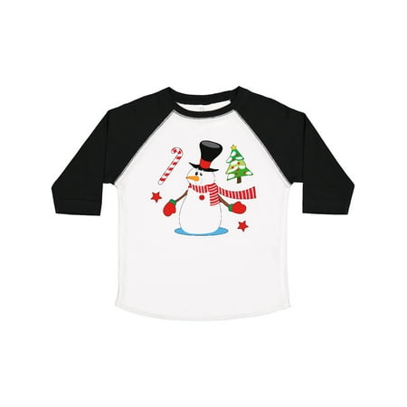 

Inktastic Top Hat Snowman with Christmas Tree and Candy Cane Gift Toddler Boy or Toddler Girl T-Shirt