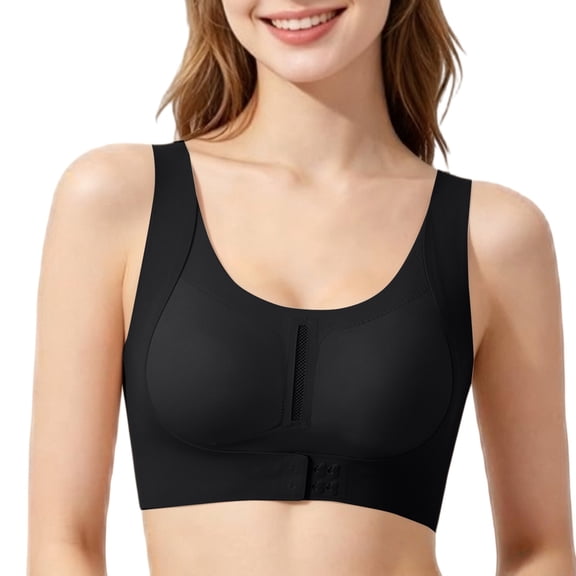 Wireless Bras for Women Comfort Bras T-shirt Bras for Ladies Older Womens Bras Push up Bra Full Coverage Bralettes Lifting Bra Seamless Bra Everyday Bras,Black,L