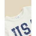 thumbnail image 6 of Caoirhny 4th of July Toddler Boys Outfits 0-3Years Flag Letter Print Round Neck Short Sleeve T-Shirts Tops and Stars Print Shorts 2Pcs Clothes Set, 6 of 10