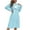 Blue, variant on Women's Fuzzy Fleece Nightgown Plush Thicken House Coat Casual Long Sleeve Crewneck Sleepwear Flannel Night Dress