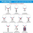 thumbnail image 2 of 1Box 20Pcs 10 Styles Union Jack & Soldier & Umbrella & Horse & Crown Alloy Dangle Wine Glass Charms with Glass Pearl Brass Hoop Earrings Antique Bronze 45~67mm Pin: 0.8mm 2pcs/style, 2 of 7