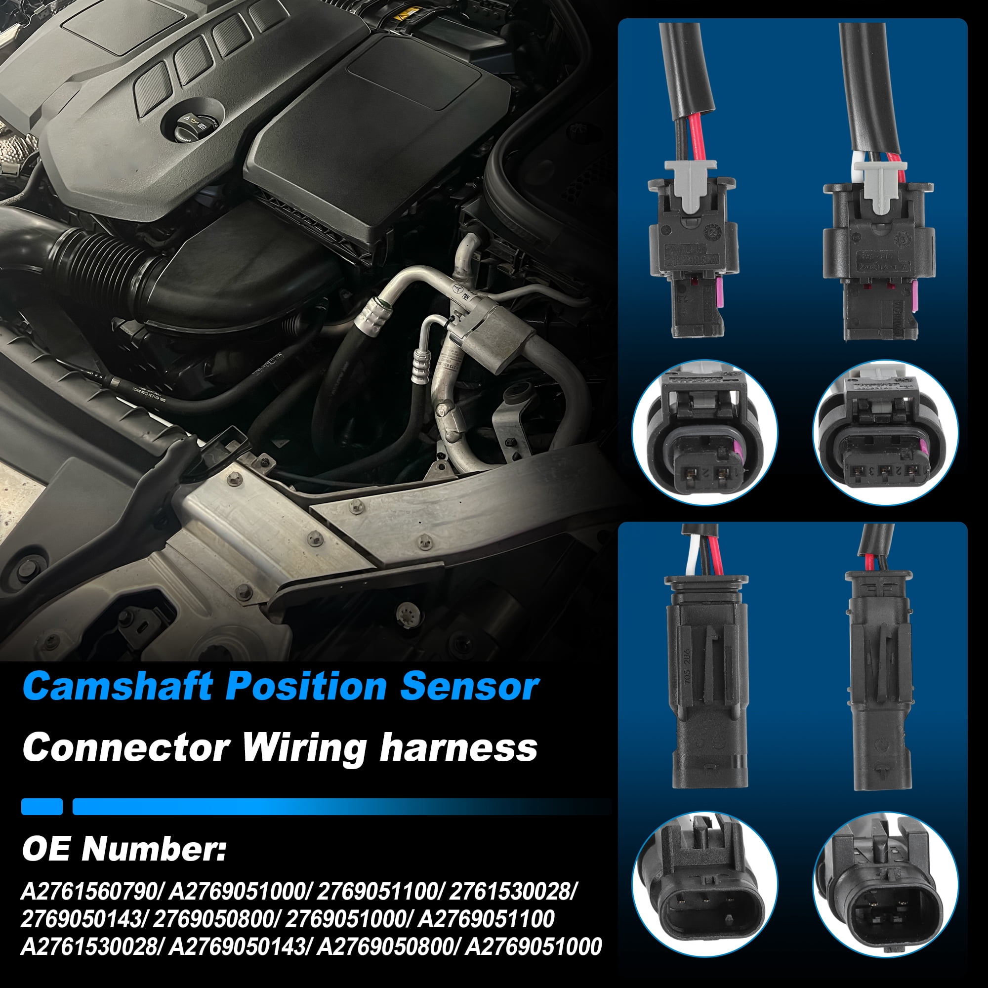Unique Bargains Camshaft Position Sensor Connector Wiring Harness for Mercedes Benz
