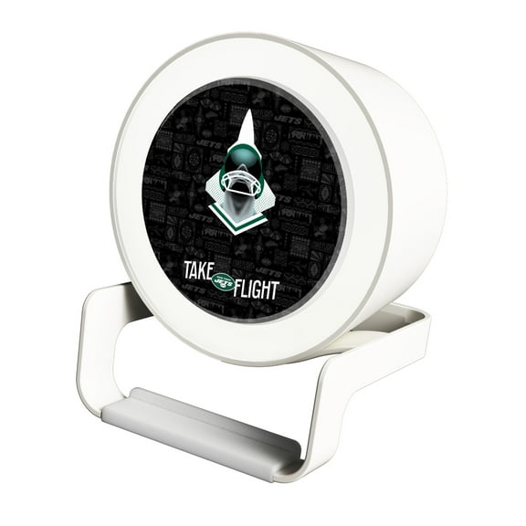 Keyscaper White New York Jets Night Light Charger with Bluetooth Speaker