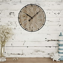 Marcella Round Wood Farmhouse Style Wall Clock