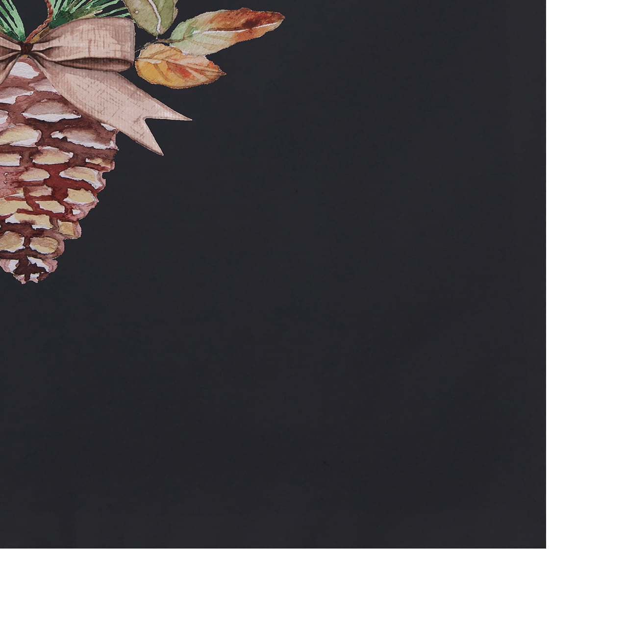 Simply Daisy Natural Oranment 18 x 14 Inch Black Holiday Print Placemat (Set of 4)