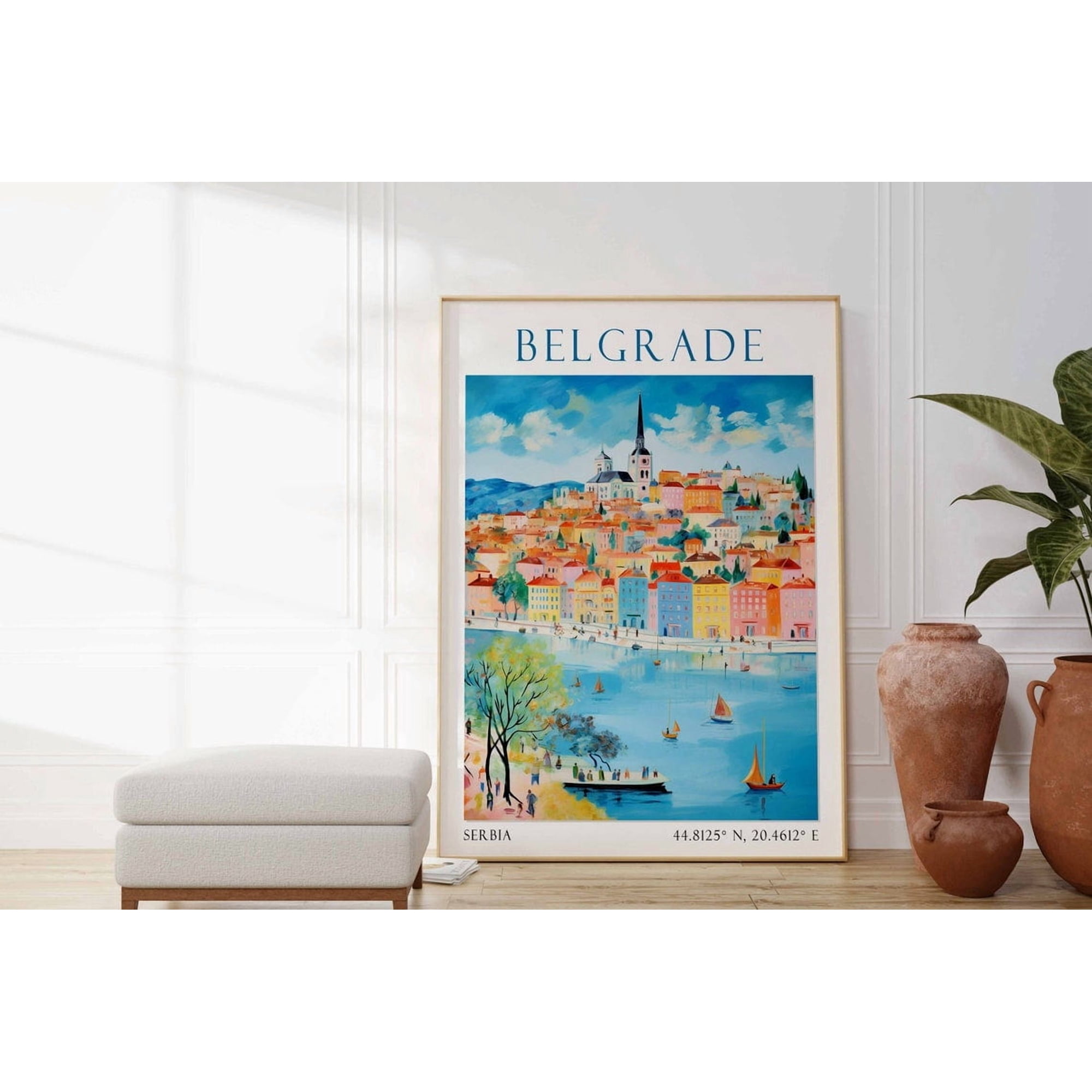 Belgrade Serbia Travel Poster For Historic Balkan City Home Decor