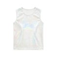 thumbnail image 7 of mgoYE Girls Metallic Outfit Crop Top Sleeveless Shirt Sequin Tee Loose Blouse(Silver,7-10 Years), 7 of 7