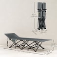 thumbnail image 3 of Outsunny Camping Cot for Adults with Cushion, Folding Bed, Black, 3 of 10