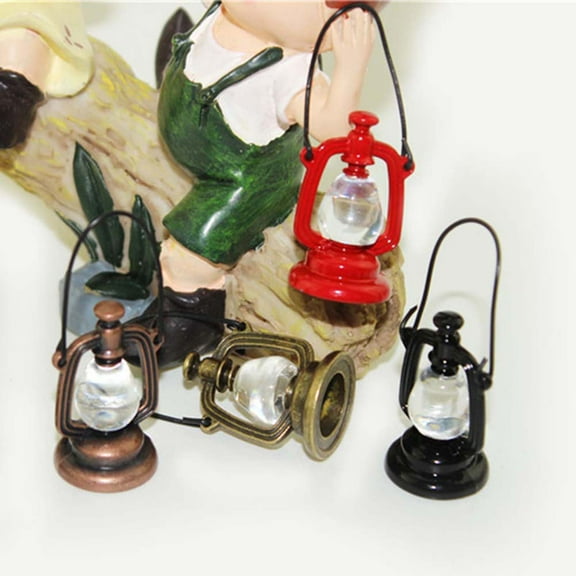 SPRING PARK Mini Retro Kerosene Lamp Model Kids Dollhouse Toy House Miniature Accessories