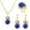 Dark Blue, variant on CILENON Water Drop Jewelry Set Personalized Fashion Colorful Water Diamond Necklace Earrings Ring Set Bridal Jewelry One Size