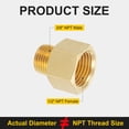 thumbnail image 2 of Uxcell 3/8" NPT Macho x 1/2" NPT Hembra Accesorio de Tubo de Latón con Cinta - 2Pcs, 2 of 7