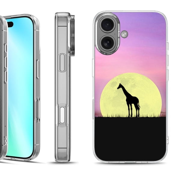 For iphone 16 Phone Case Cover, by OneToughShield - Moonlight Giraffe