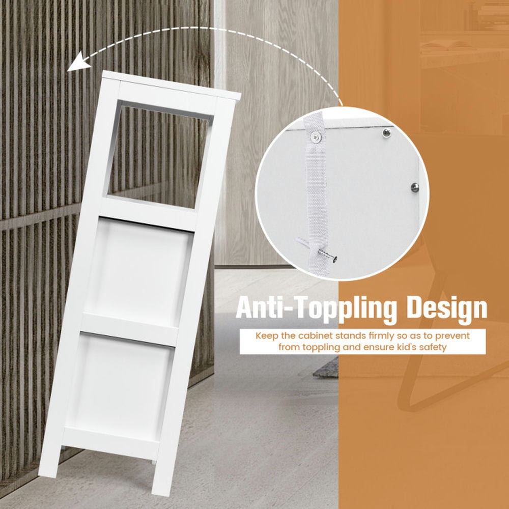 Finihen Bathroom Storage Cabinet, Bathroom Floor Cabinet, Floor Cabinet Multifunction Storage Rack Stand Organizer, for Bathroom, Living Room, Bedroom, Kitchen, White Finihen Bathroom Storage Cabinet, Bathroom Floor Cabinet, Floor Cabinet Multifunction Storage Rack Stand Organizer, for Bathroom, Living Room, Bedroom, Kitchen, White