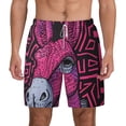 thumbnail image 2 of Picia ink Donkey Pop Art pattern Mens Swim Trunks with Compression Liner Stretch Beach Shorts Quick Dry with Zipper Pockets No-Chafing Board Shorts-Medium, 2 of 9