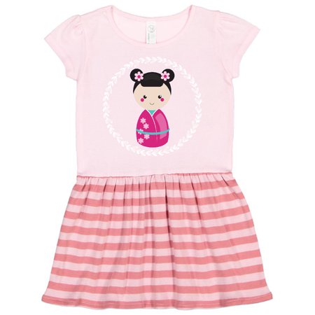 

Inktastic Girls Pink Kokeshi Doll Cute Gift Toddler Girl Dress