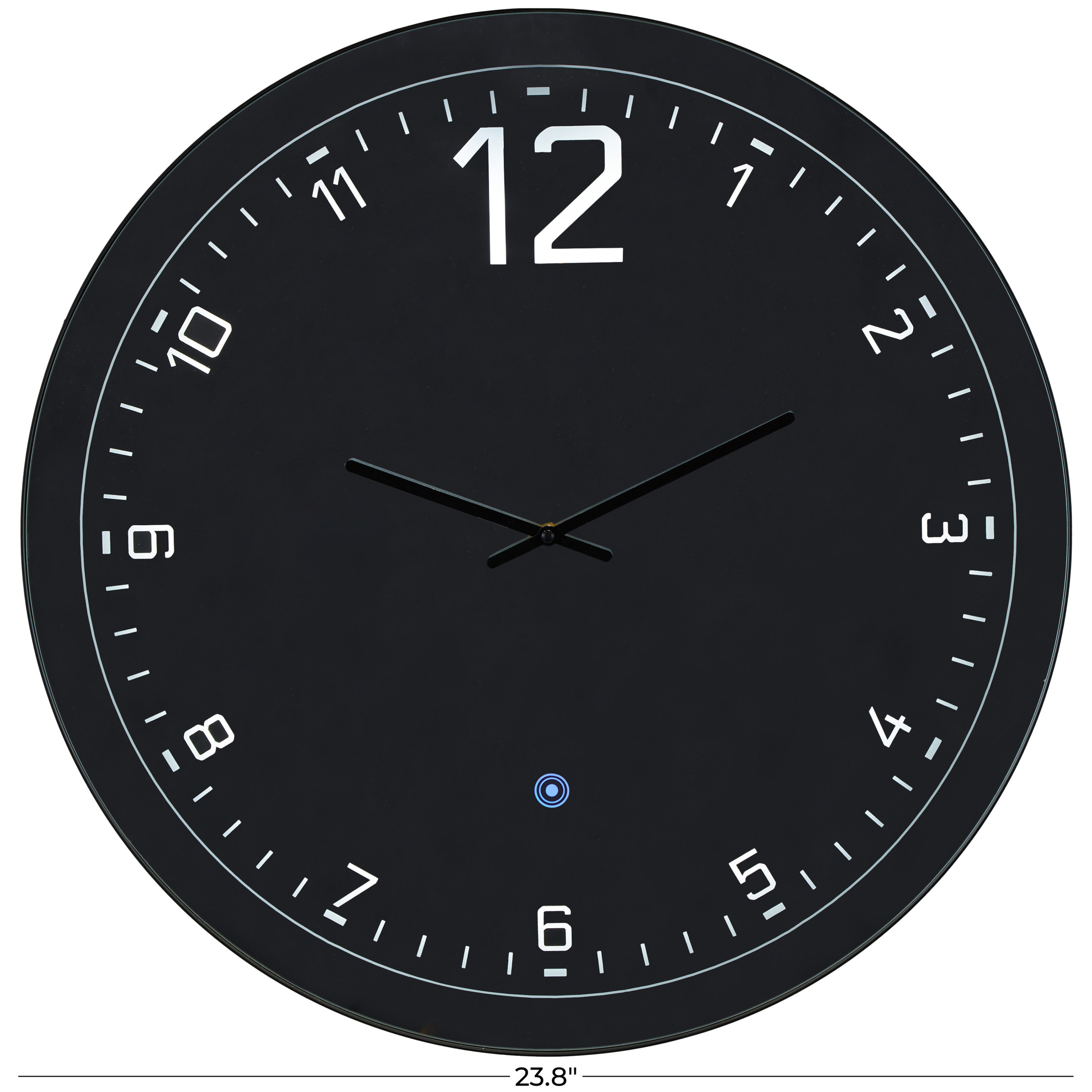 DecMode 24" Multi Colored Glass LED Wall Clock with Black Frame