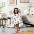 thumbnail image 4 of Wearable Blanket,Light Cow Floral Pattern Hooded Wearable Sherpa Blanket for Adults & Teens,Winter Poncho Shawl Wrap Cape Thick Warm,60"x80", 4 of 5