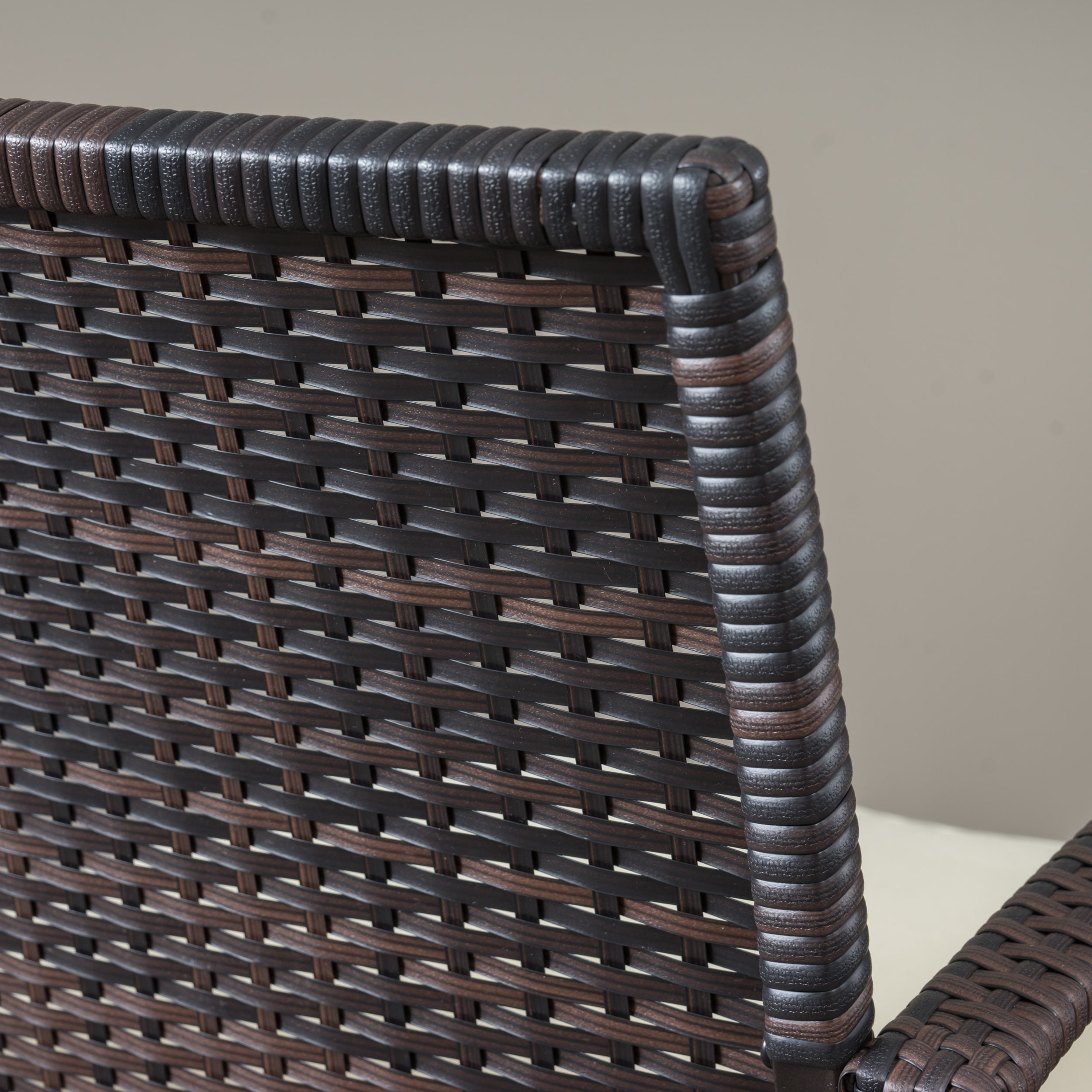 Rosario 5 Piece Outdoor Square Wicker Dining Set, Multibrown