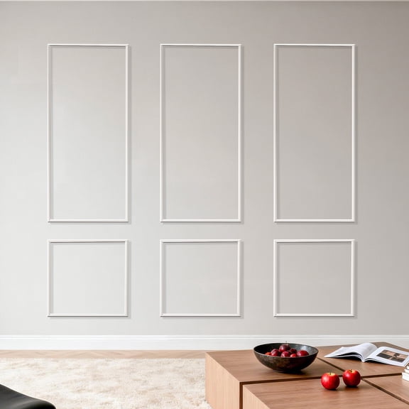 VEVOR Wall Molding 3 Pack, Wainscoting Panels Kit, Lightweight Paintable Polystyrene, Easy to Install, Waterproof Accent Wall Trim for Interior Décor Living Room, Bedroom, White (24x54   24x24 in)