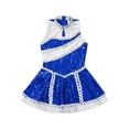 thumbnail image 3 of TiaoBug Kids Girls Sequins Cheer Leader Uniform Costume Sleeveless Cheerleading Gymnastic Dance Dress Royal Blue 14, 3 of 7