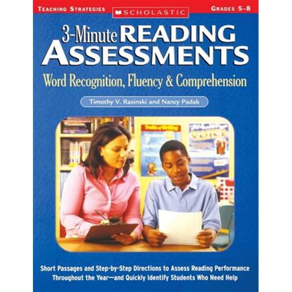 Pre-Owned 3-Minute Reading Assessments Prehension: Word Recognition, Fluency, & Comprehension (Paperback) 0439650909 9780439650908