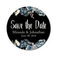 thumbnail image 1 of Darling Souvenir Round 45 Pcs Floral Border Save The Date Stickers Wedding Personalized Bride Groom Names And Date Envelope Seals - Black, 1 of 4