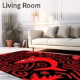 thumbnail image 2 of ODIKA 4'x6' Machine Washable Non-Slip Area Rug, Cheerful with Abstract Snowflake and Decorative Stripe Designs High Traffic Rug with Pad, Red, 743494, 2 of 8