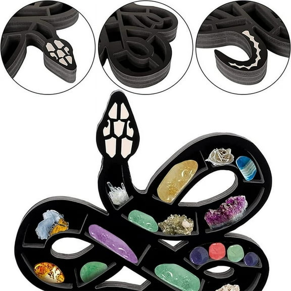 Wooden Snake Shape Display Shelf Crystal Storage Rack Wood Display Shelf Gothic Home Decor Wall Hanging Ornamentation