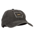 thumbnail image 5 of Iowa with Map Outline Embroidered Washed Cotton Twill Cap - Black OSFM, 5 of 5