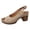 Khaki, variant on Rokment Womens Platform Dressy Sandals Summer Beach Classic Vintage Casual Leather Open Peep Toe Chunky Stackable High Heels Slingback Dress Shoes for Ladies Khaki Size 6.5