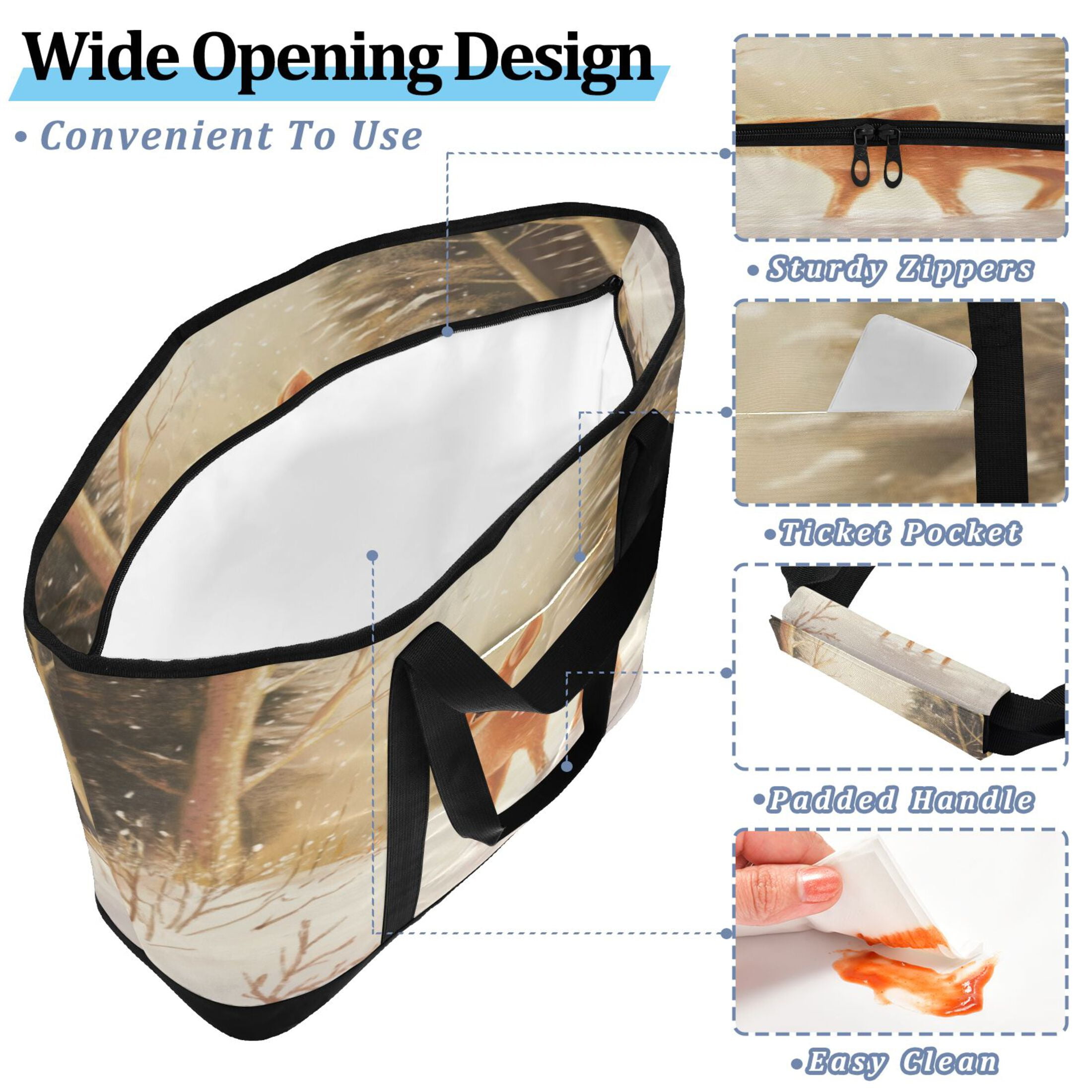 Large Hand-held Ice Pack Picnic Bag Insulation and Refrigeration Suitable for Shopping Picnics and Camping Christmas Snow Deer