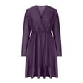 thumbnail image 5 of BangWanChi Womens Dresses Formal Women's Flash Dress V-neck Long Sleeve Ruffle Swinging Dress Mini Flash Dress, 5 of 5
