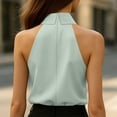 thumbnail image 2 of Tank Tops for Women 1PC Set Blouse Tie Neck Sleeveless Shirt Slim Fit Top Off Shoulder Casual Pullover Women's Summer Tops, 2 of 3